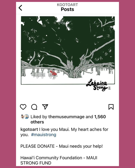 Shangri La's Artist Network Responds to the Devastating Maui Wildfires